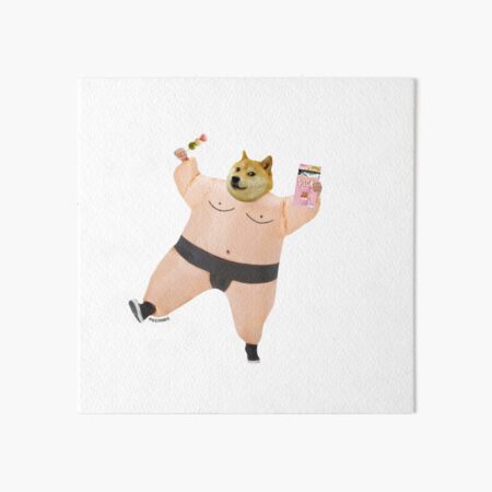 Shiba sumo eating dango and pcky by Alice Monber Art Board Print