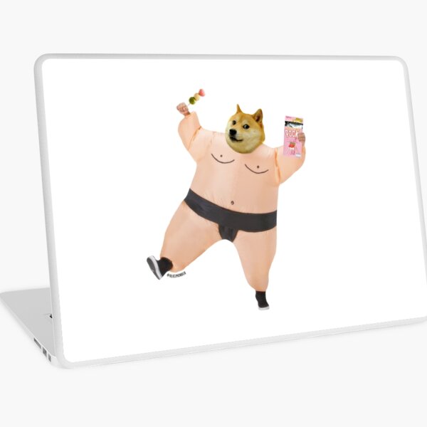 Shiba sumo eating dango and pcky by Alice Monber Laptop Skin