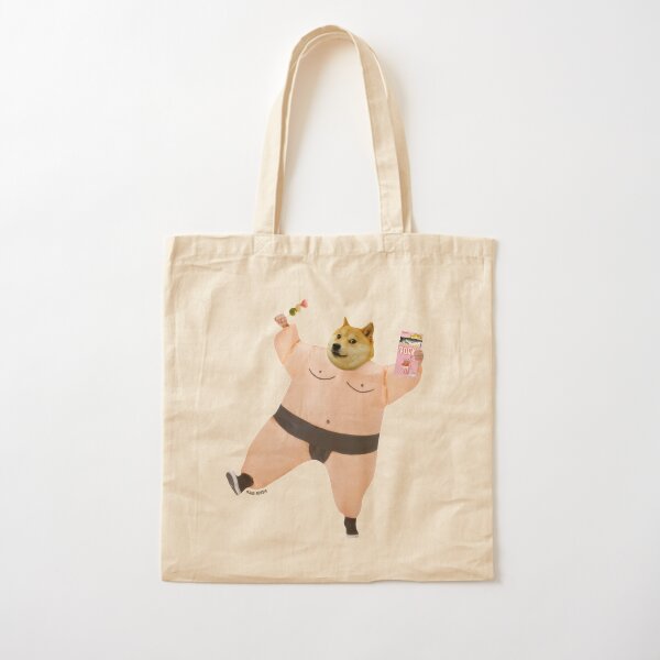 Shiba sumo eating dango and pcky by Alice Monber Cotton Tote Bag