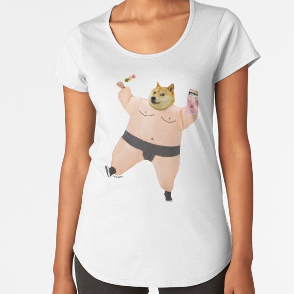 Shiba sumo eating dango and pcky by Alice Monber Premium Scoop T-Shirt