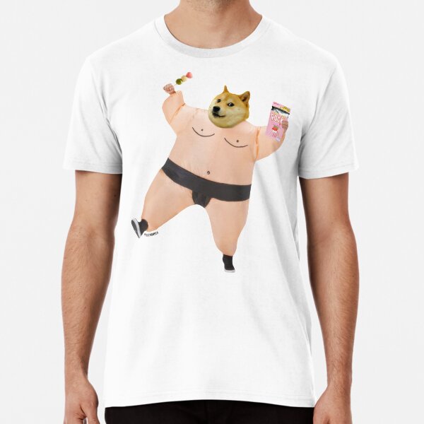Shiba sumo eating dango and pcky by Alice Monber Premium T-Shirt