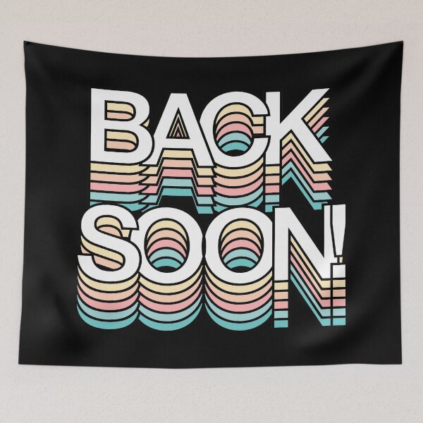 Item preview, pastel back soon retro aesthetic modern typography designed and sold by Fashionmonger.
