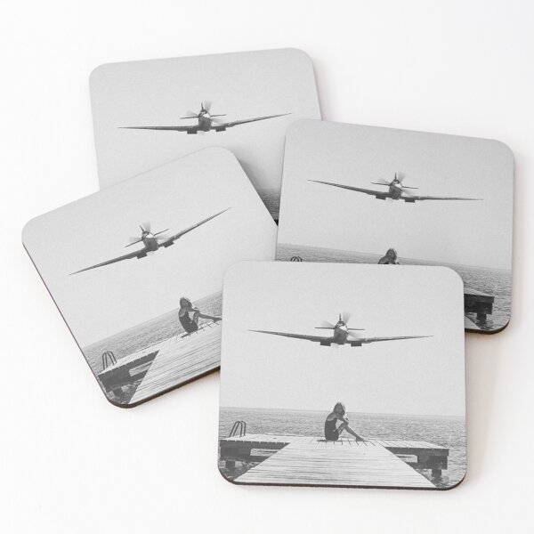 Item preview, Steady As She Goes; aircraft coming in for an island landing black and white designed and sold by bettyarneson.