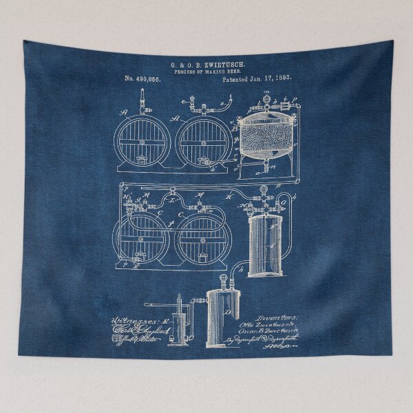 Item preview, PATENT DRAWING / 1893 - Process Of Making Beer - Blueprint designed and sold by danielcoulmann.