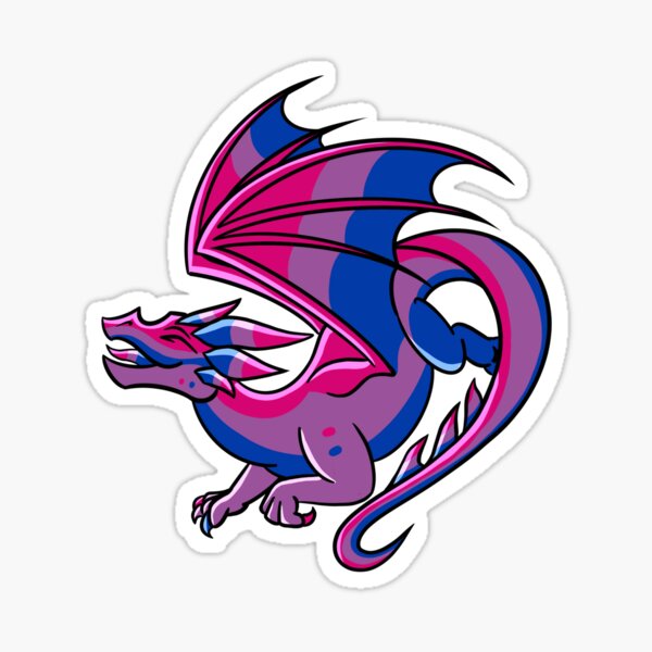 Bi Pride Dragon Sticker For Sale By Twistyorchid Redbubble