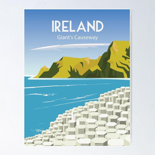 Item preview, Ireland giant´s causeway travel poster designed and sold by Arctic frame studio.
