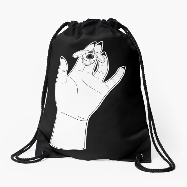 Witchy Hand holding a Snowdrop Eyeball (HALLOWEEN PROMOTION) Drawstring Bag