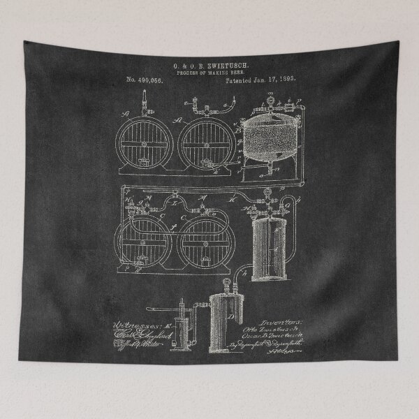 Item preview, PATENT DRAWING / 1893 - Process Of Making Beer - Chalkboard designed and sold by danielcoulmann.