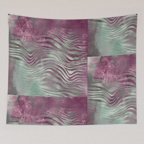 Item preview, Zebra Print Abstract Print in Mint and Mulberry designed and sold by Paulele.