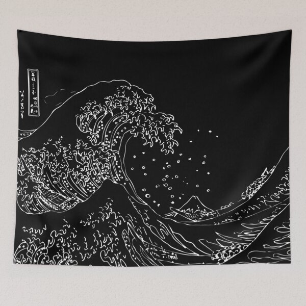 Item preview, Great Wave Outline Black And White designed and sold by Prabakim.