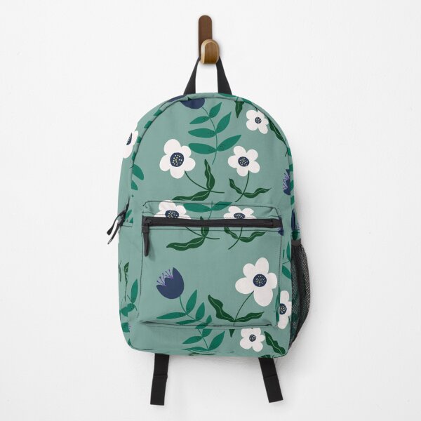 Item preview, Greyish teal floral printed pastel pattern designed and sold by smrithi2936.