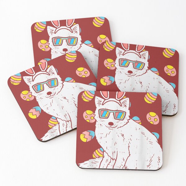 Item preview, Arctic Snow Fox Bunny Ears Glasses Eggs Easter Animal Lover designed and sold by LouveniaClay.