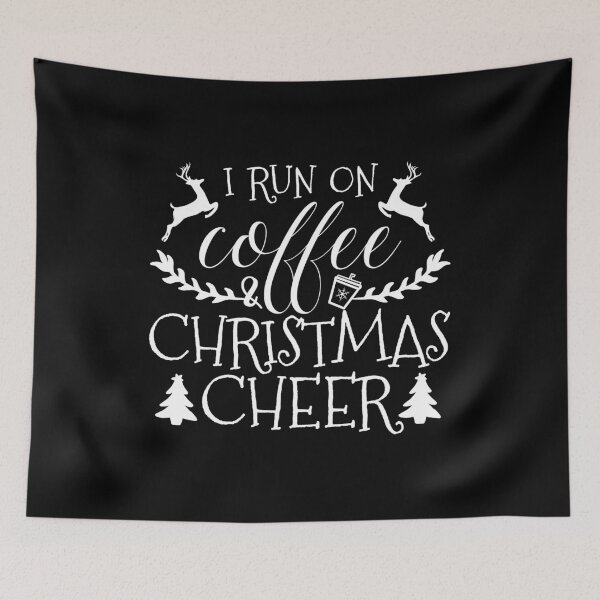 Item preview, I Run On Coffee and Christmas Cheer Funny T Shirt. Cute Christmas Coffee Gift  designed and sold by Mixture-DESIGN.