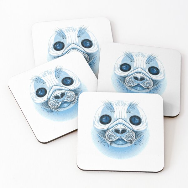 Item preview, Harp Seal pup face blue designed and sold by HexOne.