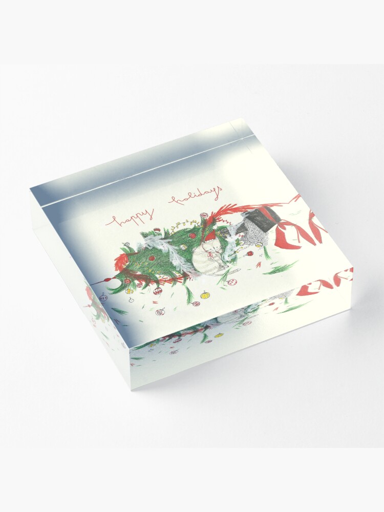 Alternate view of happy holidays! Acrylic Block