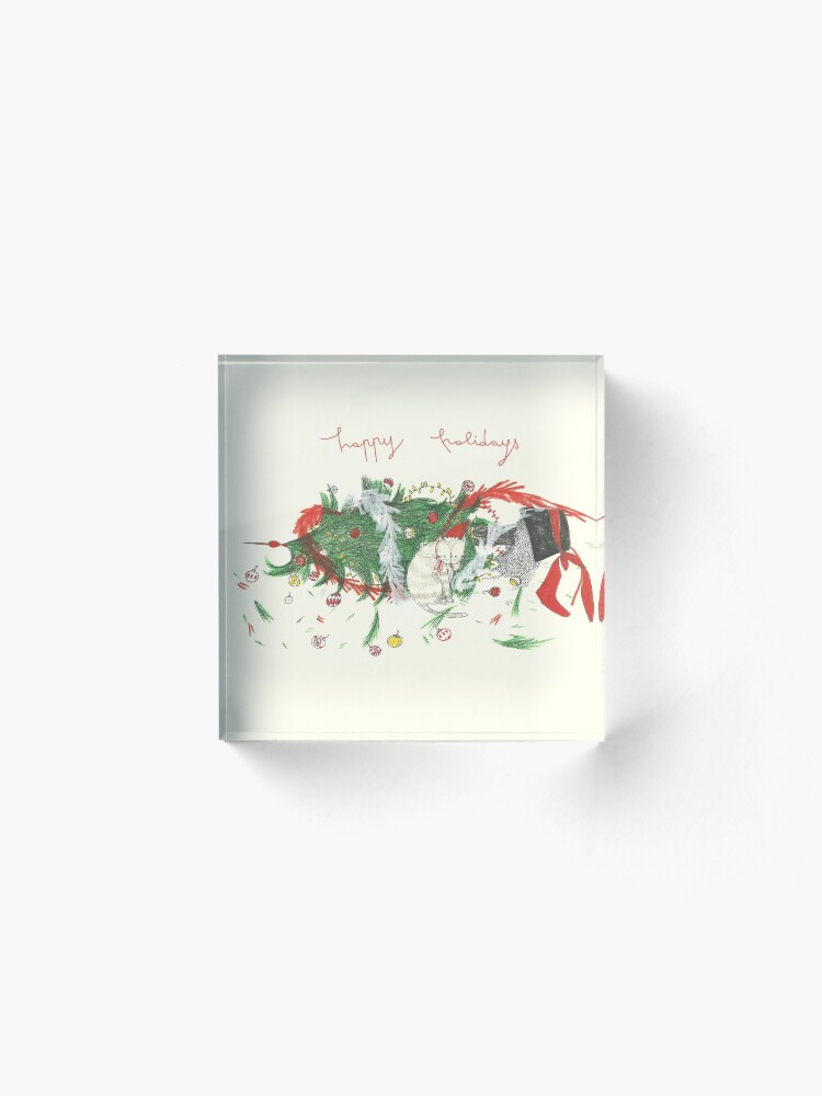 Alternate view of happy holidays! Acrylic Block