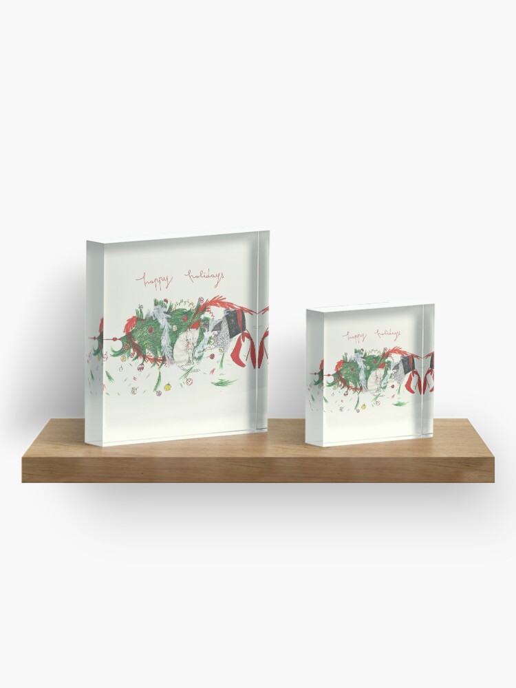 Alternate view of happy holidays! Acrylic Block