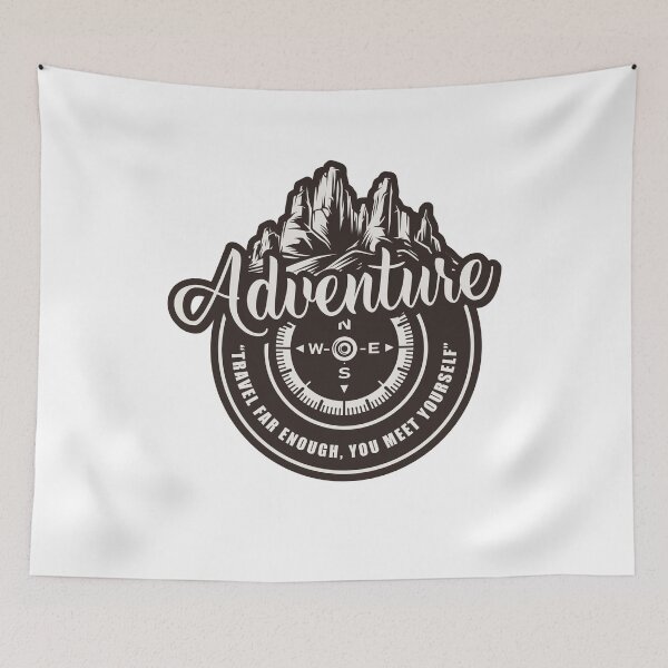 Item preview, Adventure Tagline - TRAVEL FAR ENOUGH, YOU MEET YOURSELF designed and sold by ZafranOnline.