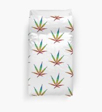 Rainbow Marijuana Pot Leaf Duvet Cover