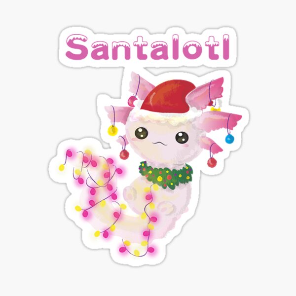 santalotl axolotl for christmas Sticker