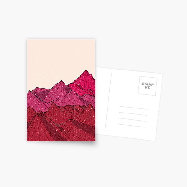 The falling snow and the mountains Postcard
