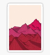 The falling snow and the mountains Sticker