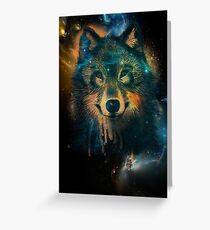 Tarjeta de felicitación Galaxy Wolf