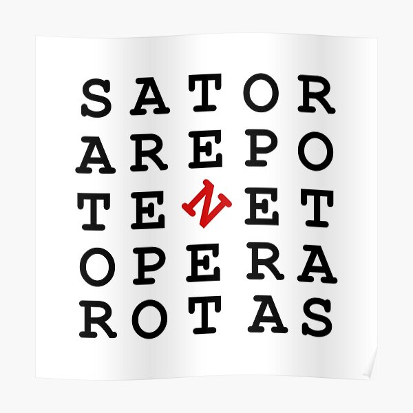 Sator Square Posters for Sale | Redbubble Sator Square Posters for Sale | Redbubble