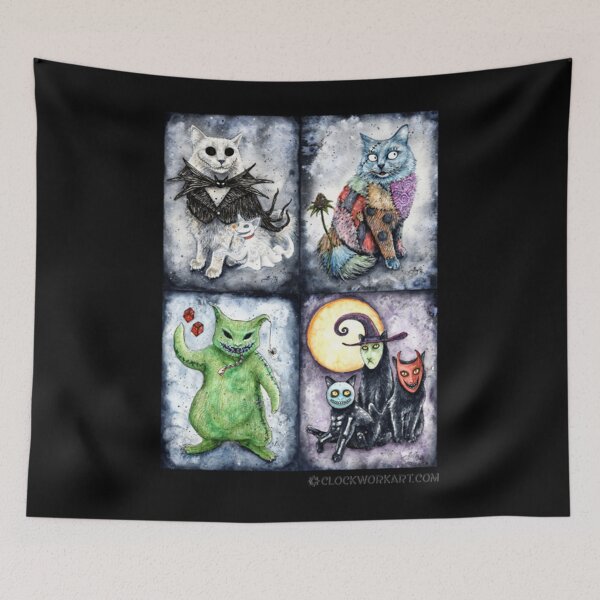 Item preview, Halloween T-ShirtNightmeow Before Hiss-tmas Cats designed and sold by PatuiAsulin.