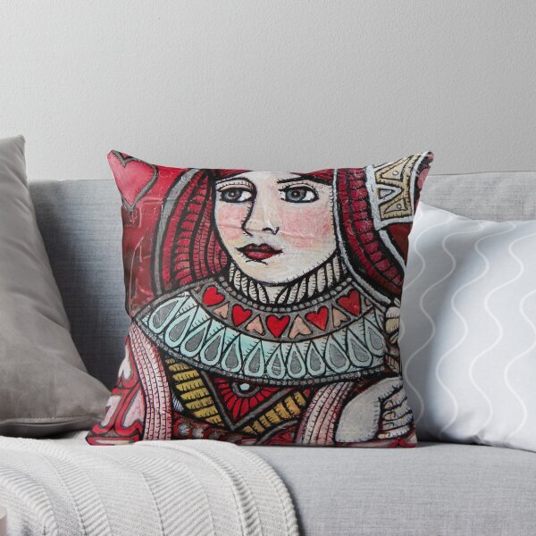 Queen of Hearts Throw Pillow