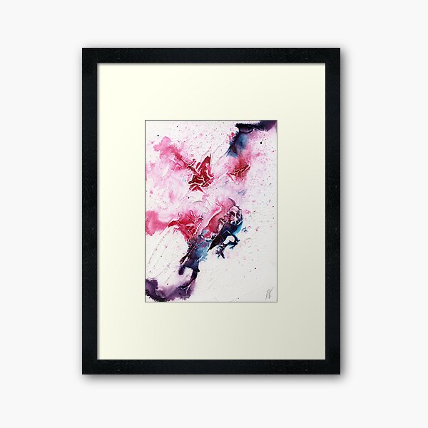 Pink and blue abstract Framed Art Print