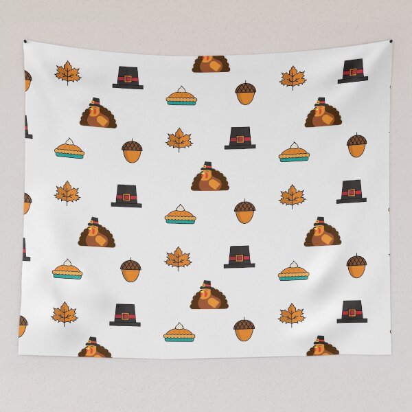 Item preview, Thanksgiving Sticker Pack (fall leaf, pilgrim hat, turkey, acorn, pumpkin pie) - Thanksgiving aesthetic during Autumn designed and sold by CaitU.