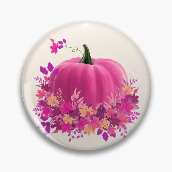 Item preview, Autumn is coming, Pink Pumpkin and autumn leaves, pumpkins, halloween, fall, autumn, orange designed and sold by Collagedream.