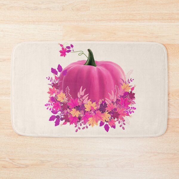Item preview, Autumn is coming, Pink Pumpkin and autumn leaves, pumpkins, halloween, fall, autumn, orange designed and sold by Collagedream.