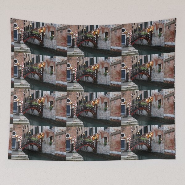Item preview, Venice, Italy - the Cheerful Christmassy Restaurant Entrance Bridge designed and sold by Georgia Mizuleva.