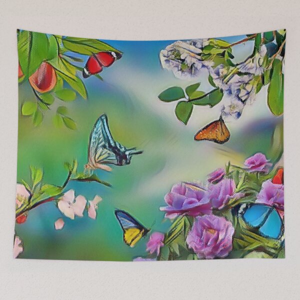 Item preview, In the garden on a branch of the butterfly flower style of Sukiyaki Ukiyoe designed and sold by Anaconda23.