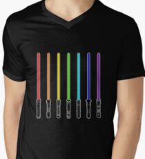 What Color is Your LightSaber Star Wars Rainbow Men's V-Neck T-Shirt