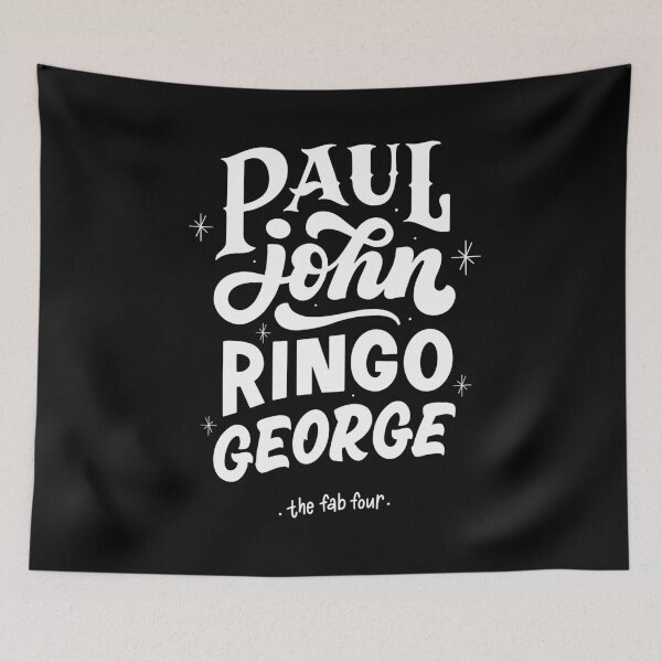 Item preview, The Beatles - Fab Four - names - Black & White designed and sold by StudioNiekel.