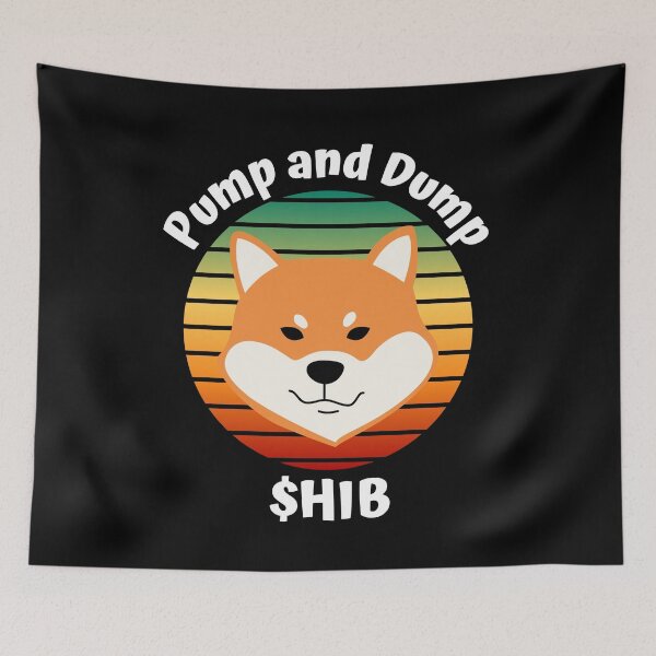 Item preview, Vintage Sunset Pump and Dump Shib coin- Shiba Inu Crypto (Shibatoken) designed and sold by CaitU.