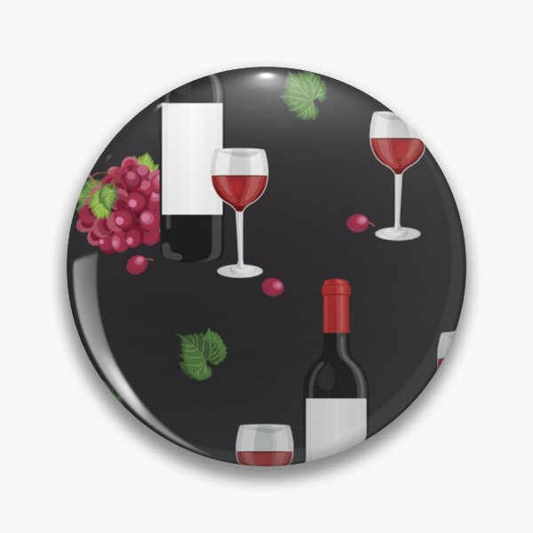 Item preview, Grape bunch seamless pattern with red wine glasses and bottles on black designed and sold by Huynhdesign.