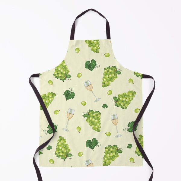 Item preview, Grape bunch seamless pattern with white wine glasses on green designed and sold by Huynhdesign.