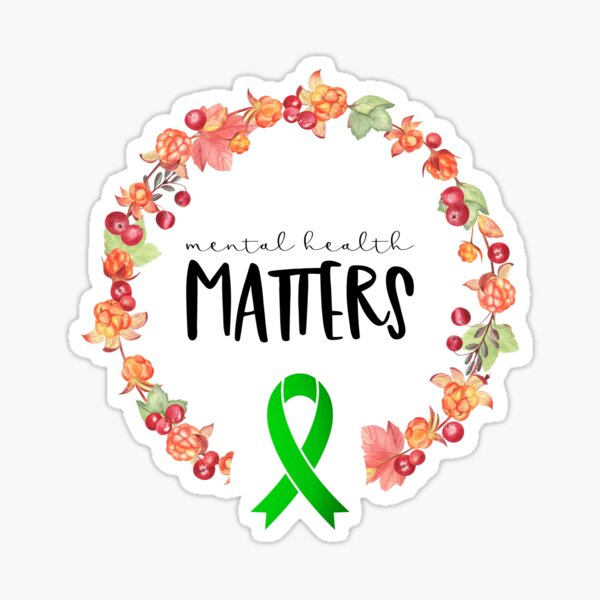 Mental Health Matters Ribbon Awareness Gift T-Shirt Sticker