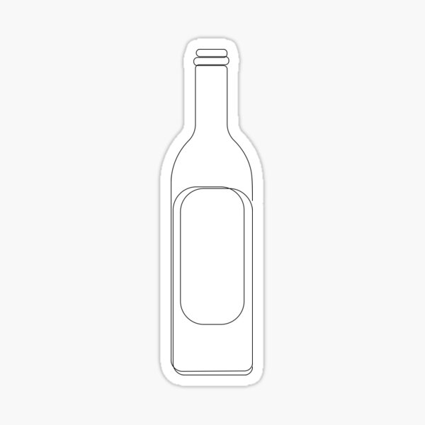 "One Line Wine Bottle" Sticker for Sale by addillum Redbubble
