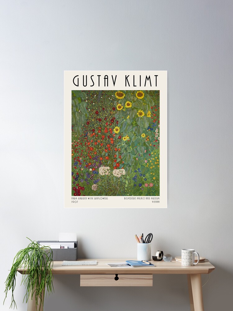 "Gustav Klimt - Farm Garden With Sunflowers (1907)" Poster For Sale By ...