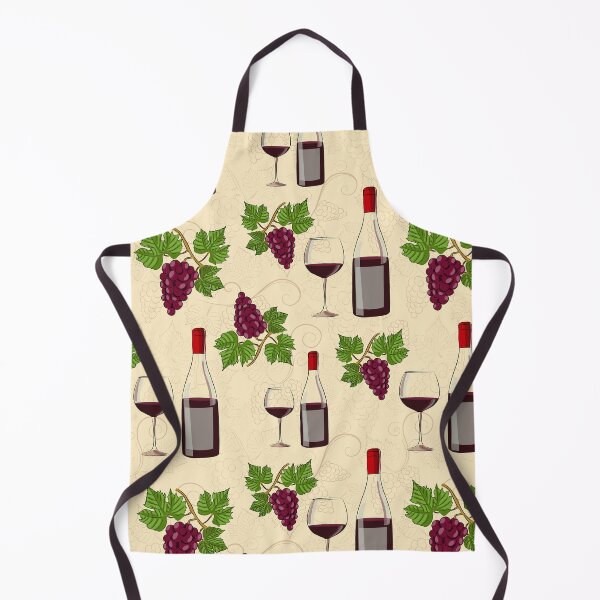 Item preview, Seamless pattern with grape brunches, bottle of wine and glass designed and sold by Huynhdesign.