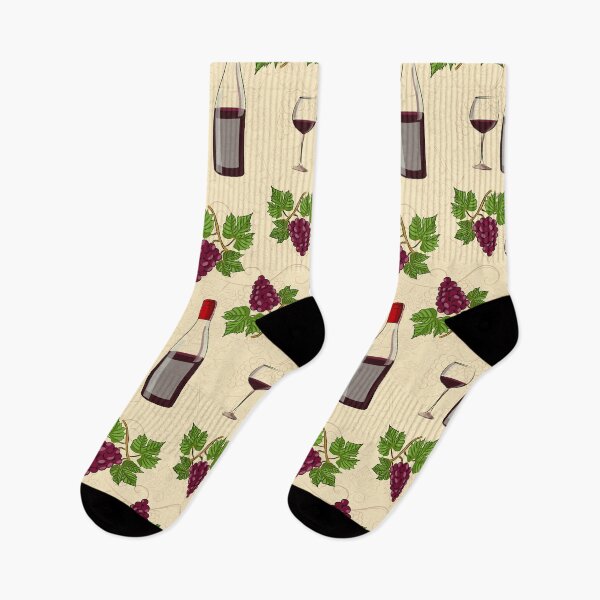 Item preview, Seamless pattern with grape brunches, bottle of wine and glass designed and sold by Huynhdesign.