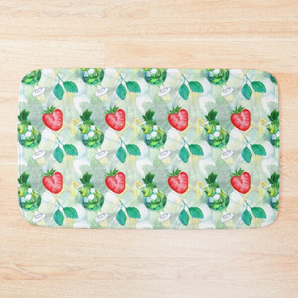 Item preview, Watercolor mojito lime ice mint strawberry cocktail vector seamless pattern designed and sold by Huynhdesign.