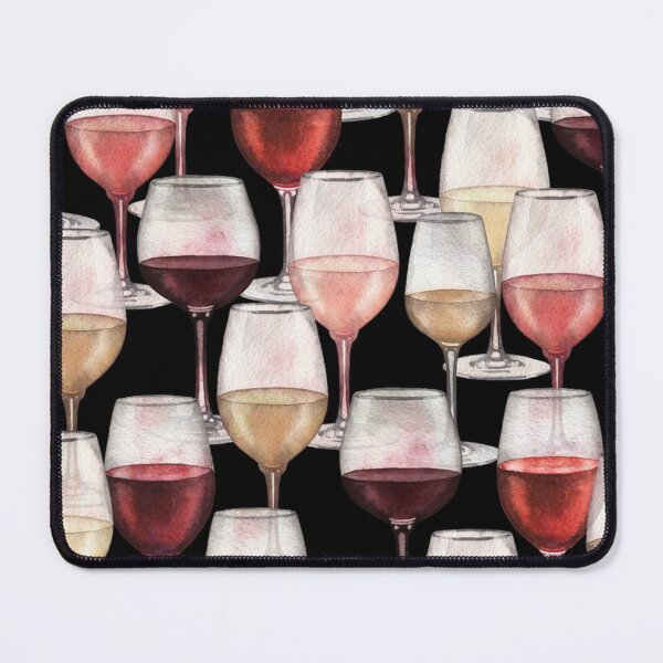 Item preview, Watercolor transparent glasses of red, rose and white wines designed and sold by Huynhdesign.