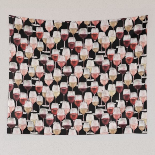 Item preview, Watercolor transparent glasses of red, rose and white wines designed and sold by Huynhdesign.