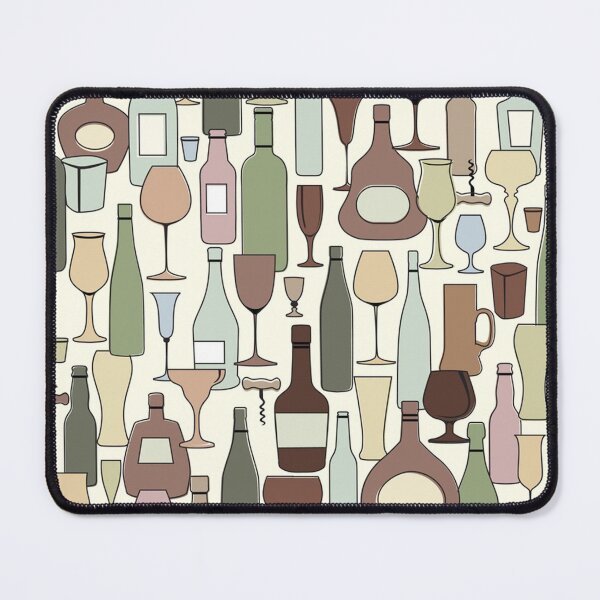 Item preview, Wine bottle and wine glass seamless pattern- Drink wine bar tile designed and sold by Huynhdesign.